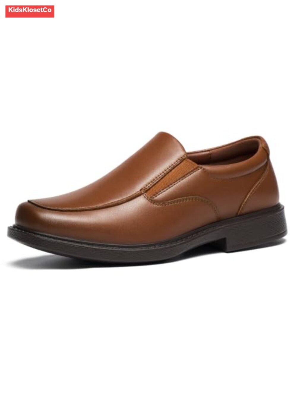 Boys Square Toe Slip-On Mocc Loafers Faux Leather Cushioned Arch Support